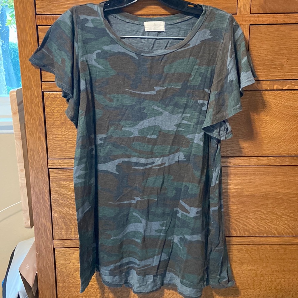 Camouflage T. LA Tunic with Bell Sleeves